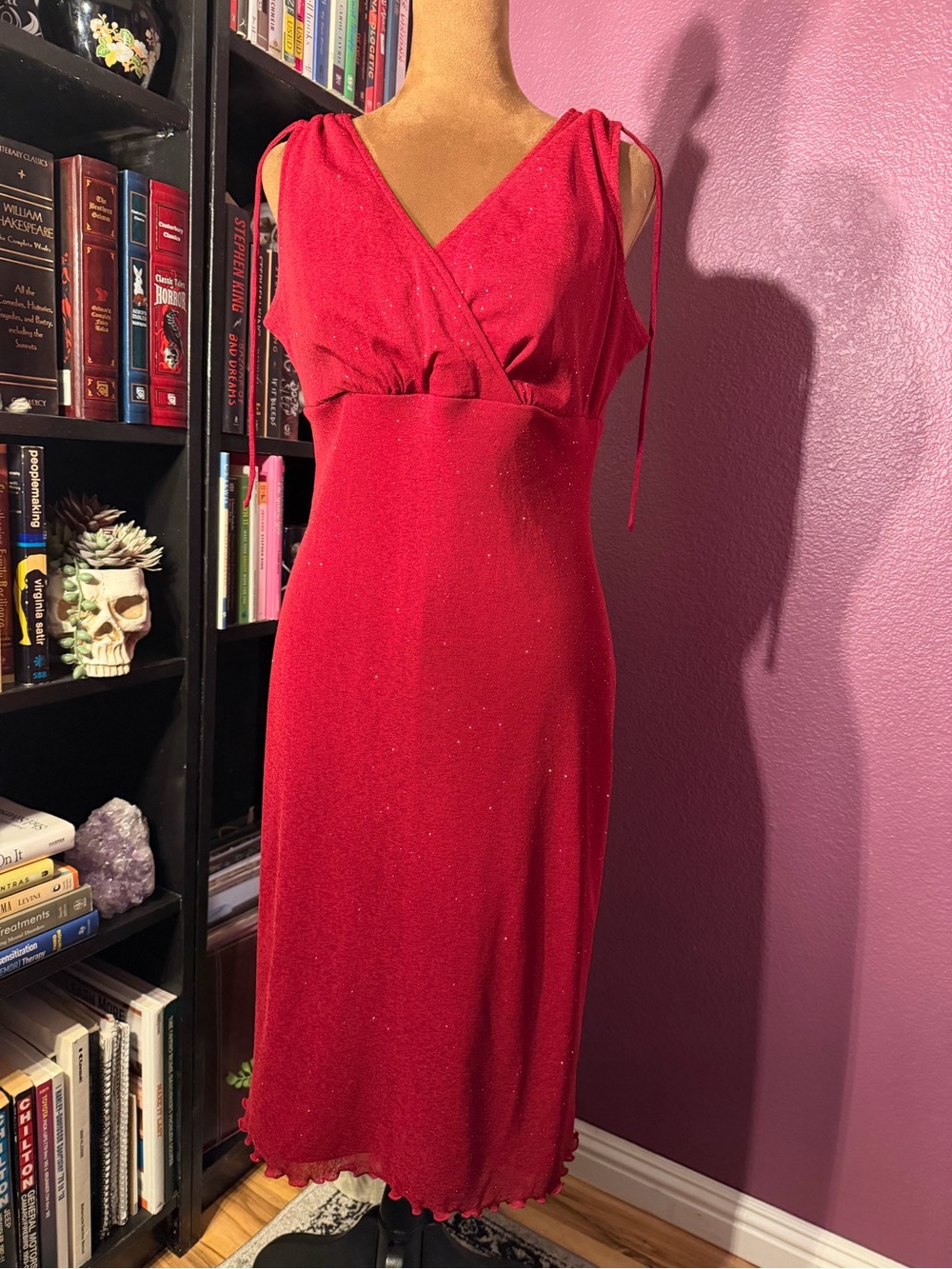 Rampage y2k Red Sleeveless V-Neck Midi Dress